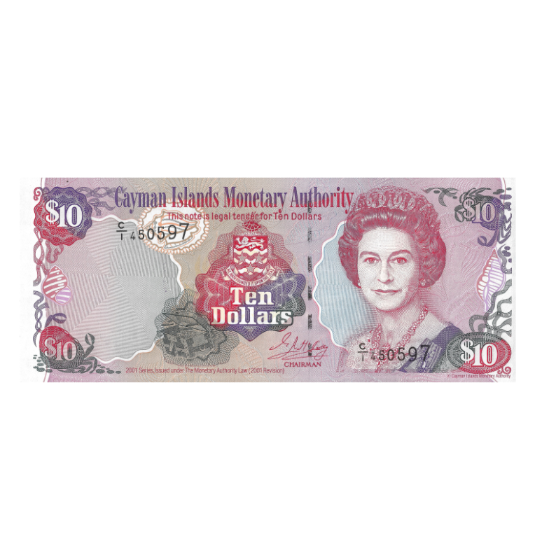 Cayman Islas 10 Dolars 2001 Pick 28a