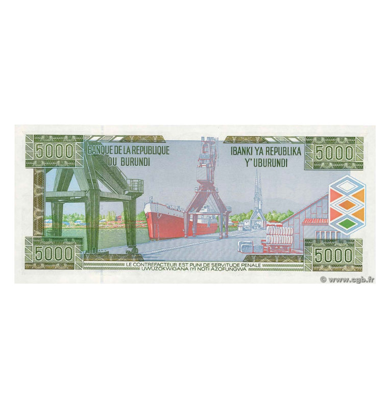 Burundi 5.000 Francos 2005 Pick 42c