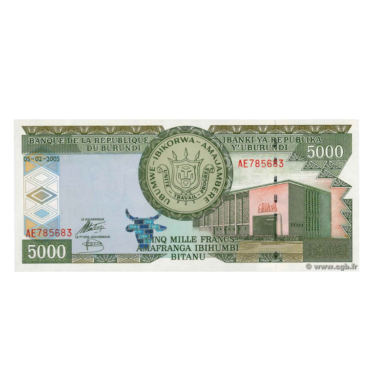 Burundi 5.000 Francos 2005 Pick 42c