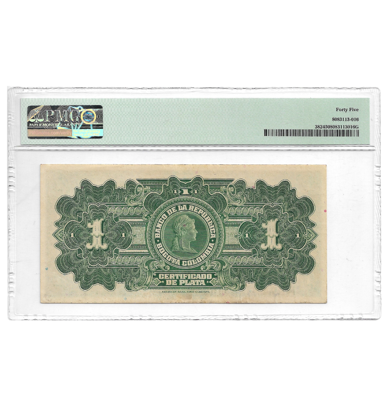 Colombia Banco de la Republica Certificado de Plata 1 Peso Plata 1932 Pick 382
