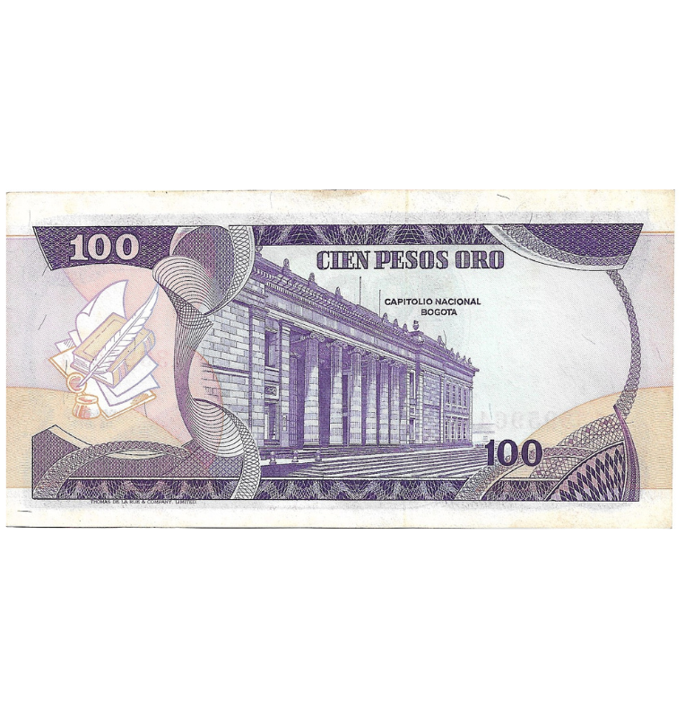 Colombia 100 Pesos Oro 1977 NO UNC. 9 Dígitos