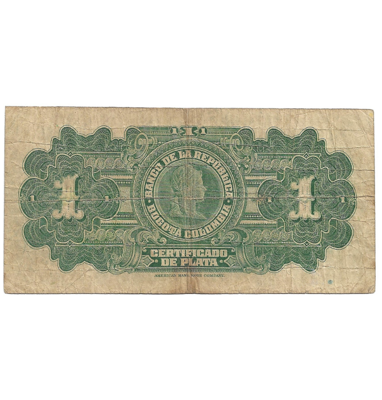 Colombia 1 Peso Plata 1 Enero 1941. NO UNC