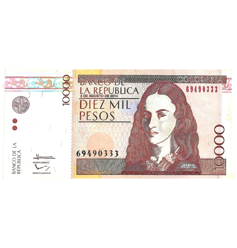 Colombia 10.000 Pesos 2014. NO UNC