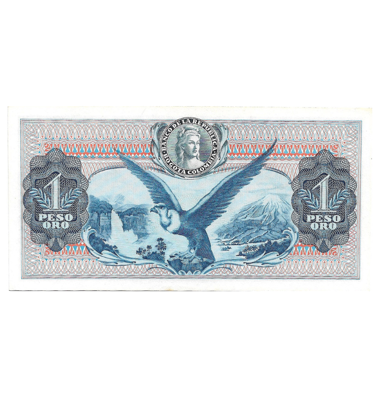Colombia 1 Peso Oro 2 Julio 1972.(Reposición) Tiene manchas pequeñas