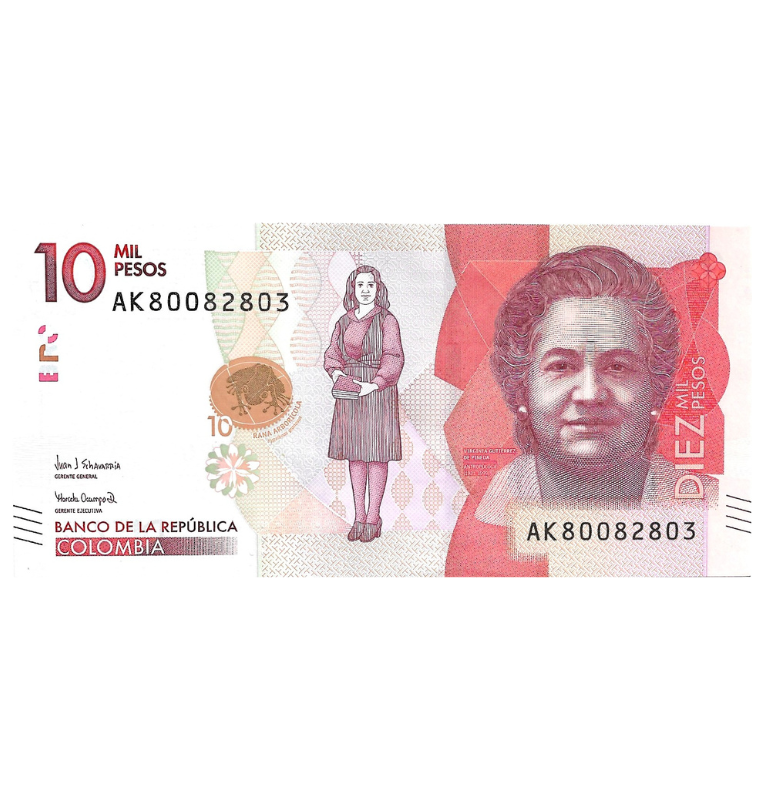 Colombia 10.000 Pesos 2020. Serie AK