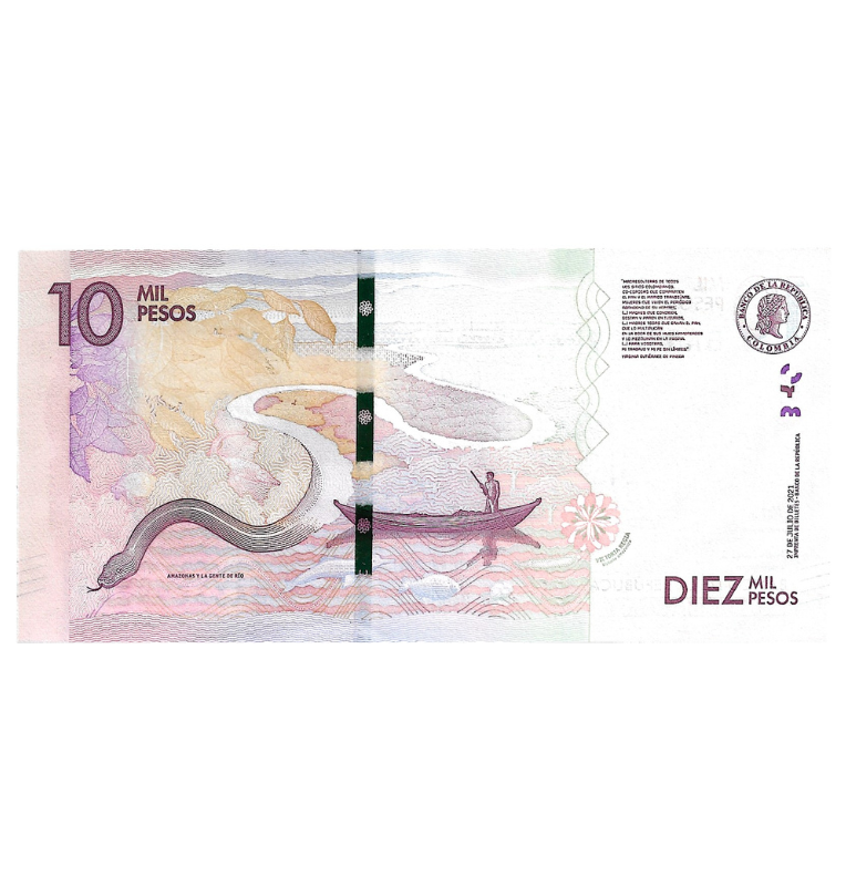 Colombia 10.000 Pesos 2021. Serie BA