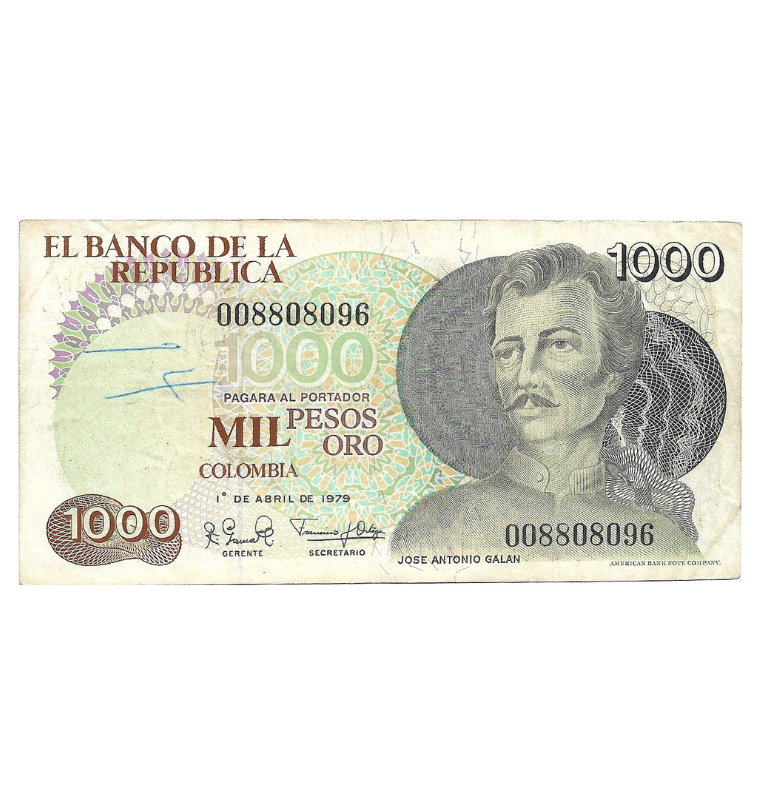 Colombia 1.000 Pesos 1979 NO UNC