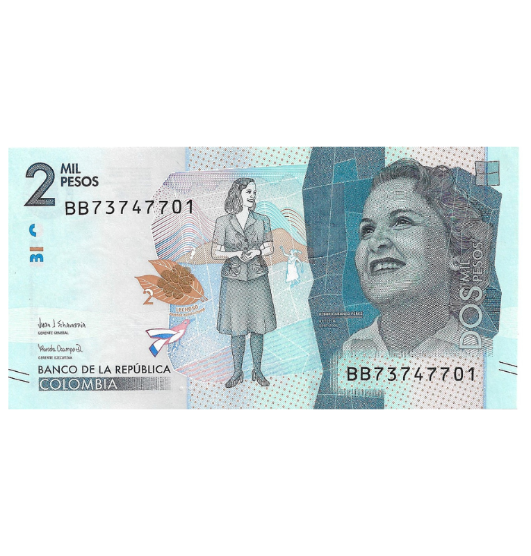 Colombia 2.000 Pesos 2018 Serie BB