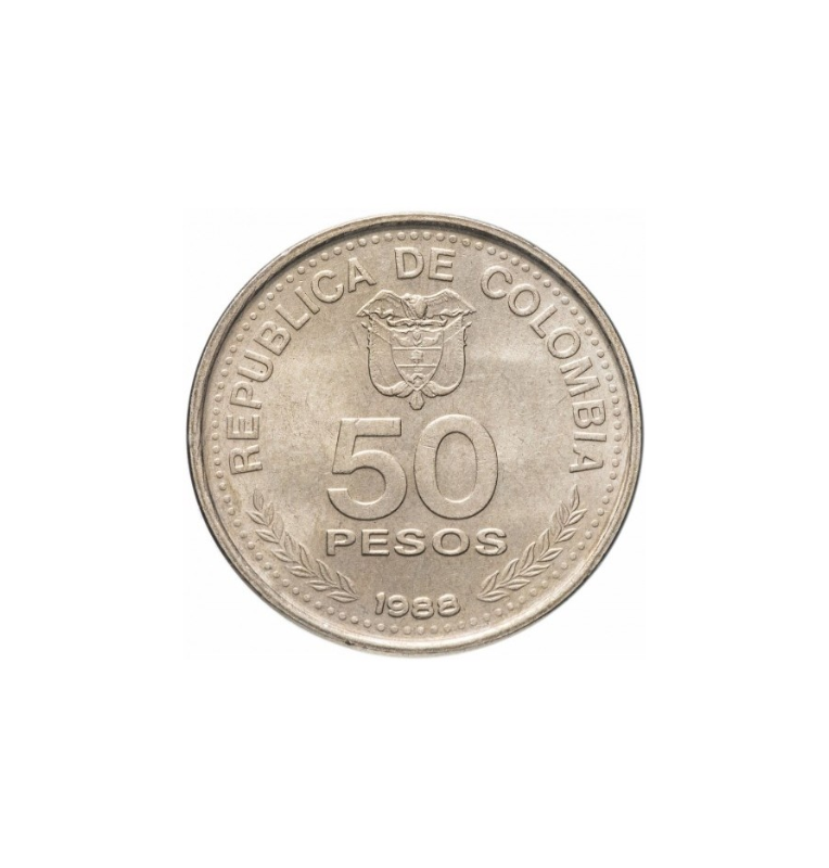 Colombia 50 Pesos 1986-1989 NO UNC