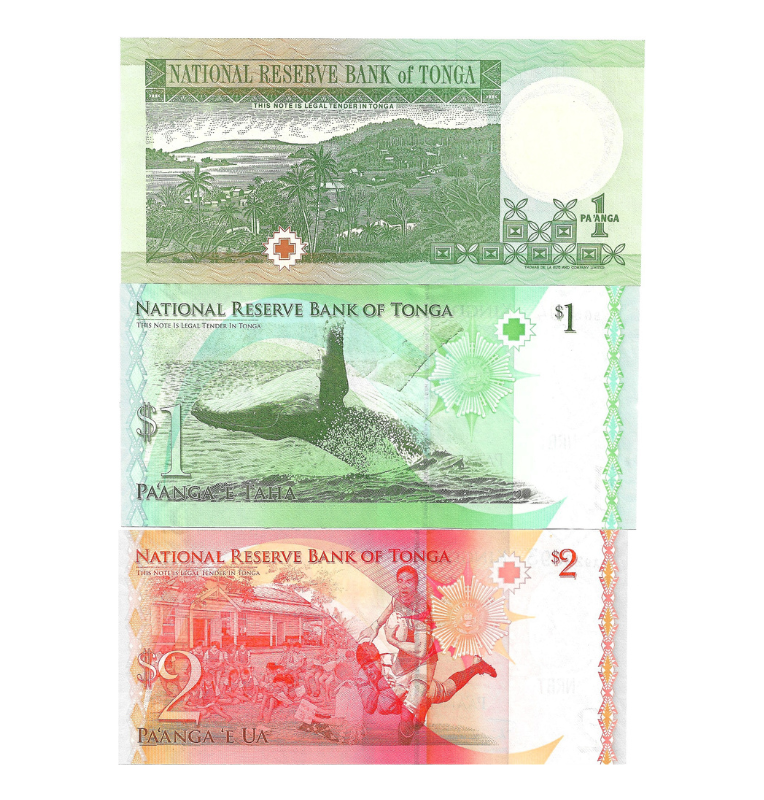 Tonga set de 3 billetes