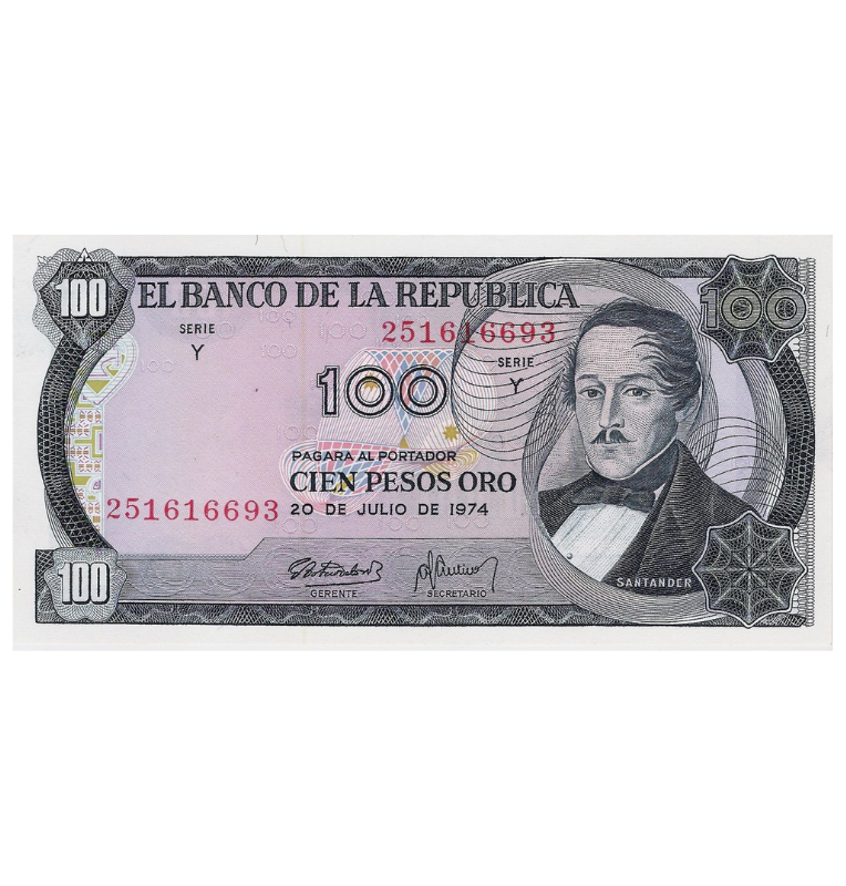 Colombia 100 Pesos 1973 Tiene manchas