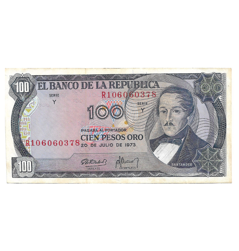 Colombia 100 Pesos 1973 Reposición. NO UNC