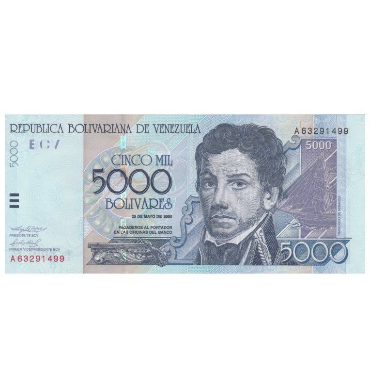 Venezuela 5.000 Bolívares 2004  NO UNC