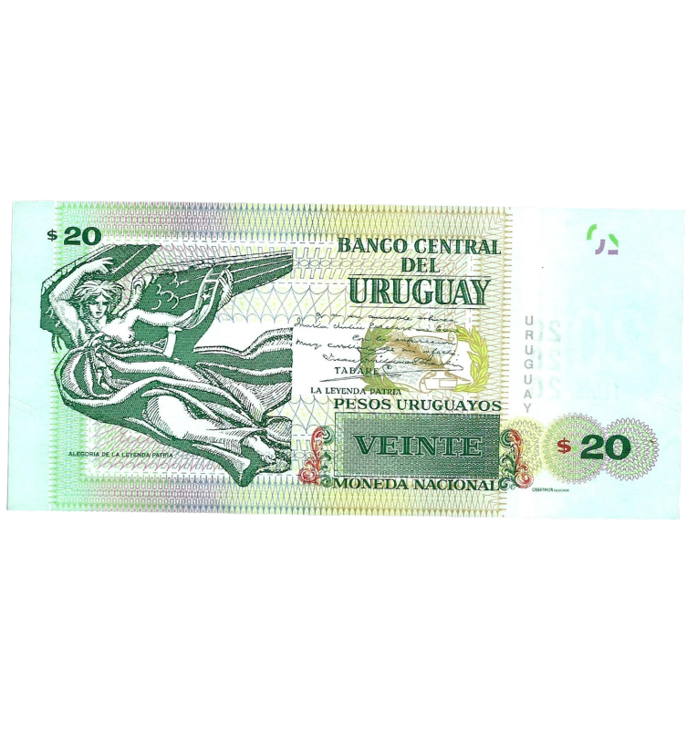 Uruguay 20 Pesos uruguayos 2015 Pick 93 Tiene manchas
