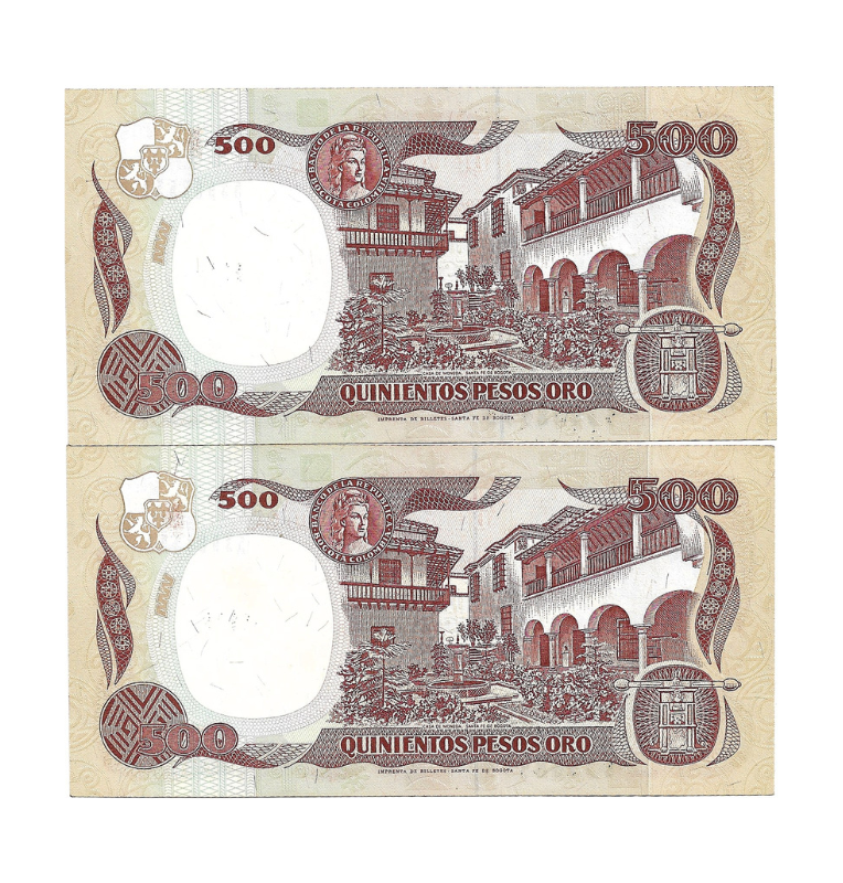 Colombia 500 Pesos Oro 1993 Consecutivos