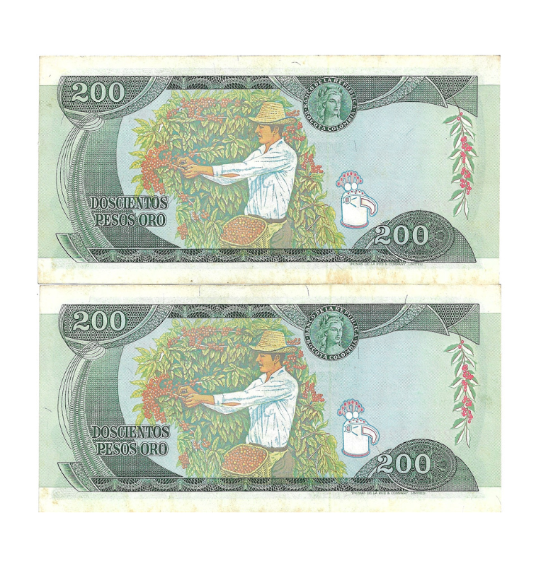 Colombia 200 Pesos Oro 1978 Consecutivos. NO UNC