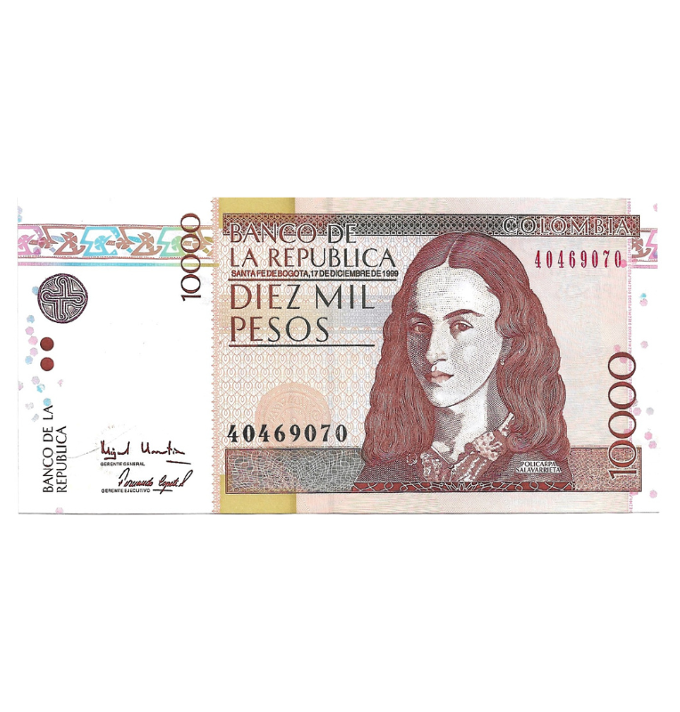Colombia 10.000 Pesos 17 Diciembre 1999