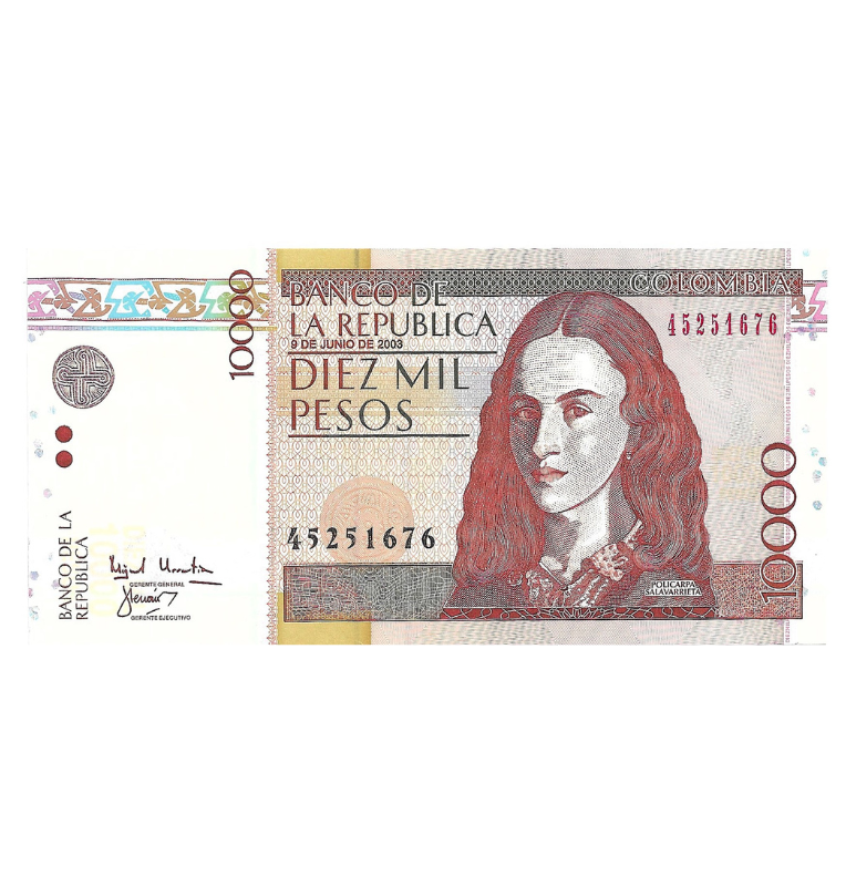 Colombia 10.000 Pesos 9 Junio 2003