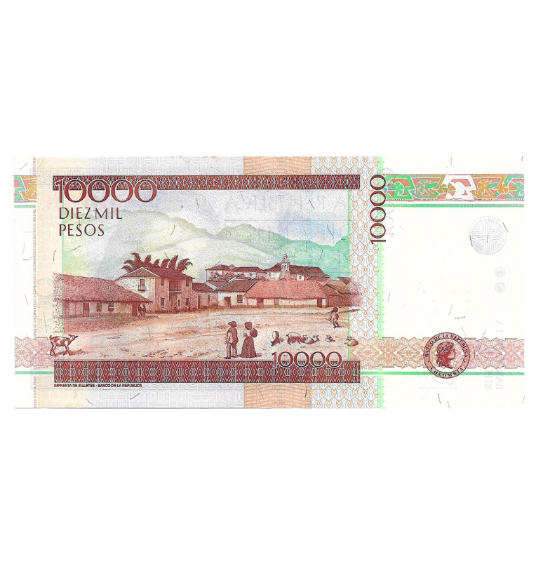 Colombia 10.000 Pesos 2 Agosto 2010