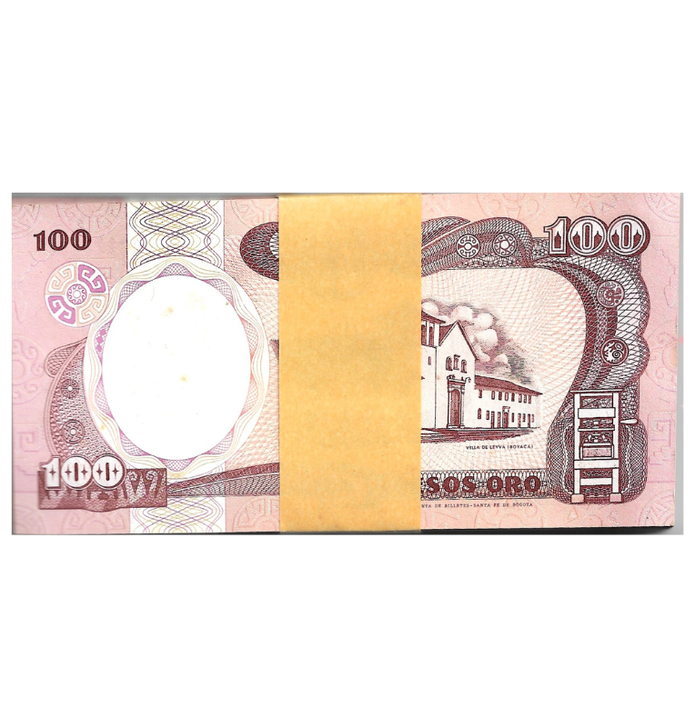 Fajo Colombia 100 Pesos Oro 1991. Tiene manchas