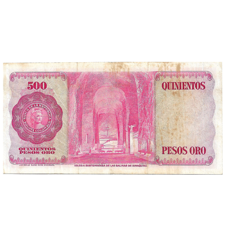 Colombia 500 Pesos Oro 1973 NO UNC
