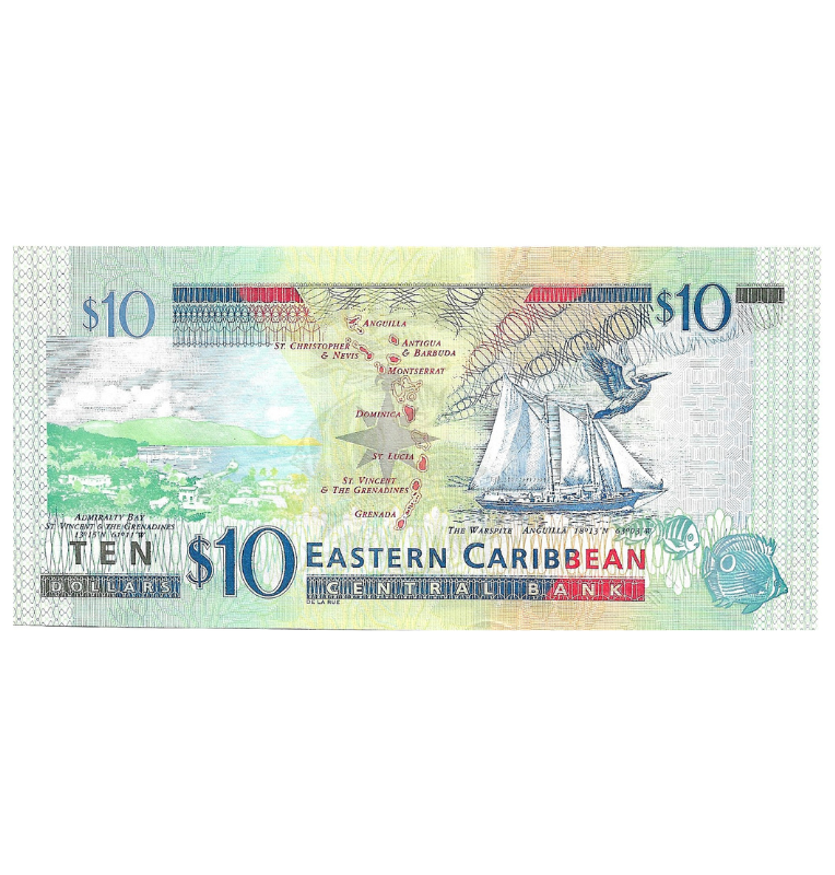 Estados del Caribe 10 Dólares ND Pick 52