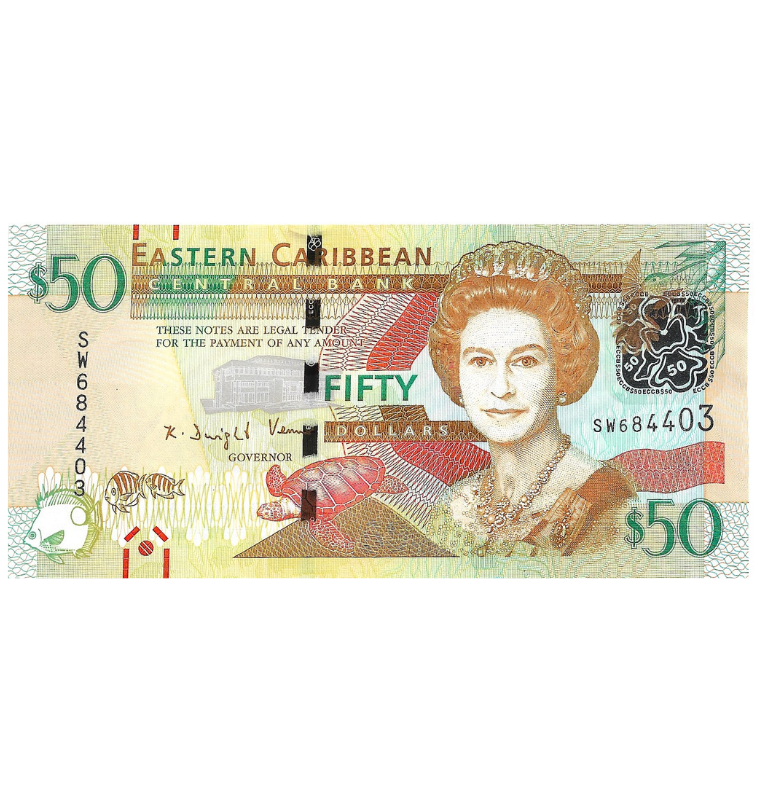 Estados del Caribe Oriental 50 Dólares  ND Pick 54