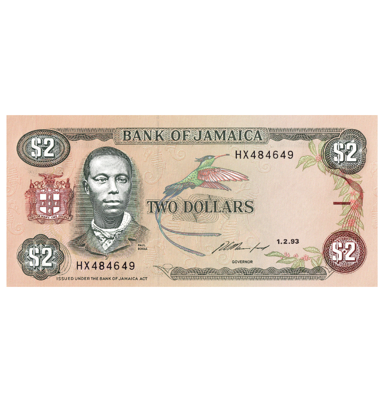 Jamaica 2 Dólares 1993 Pick 69