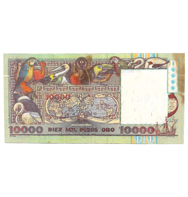 Colombia 10.000 Pesos Oro 1992 Embera. NO UNC. Pinholes