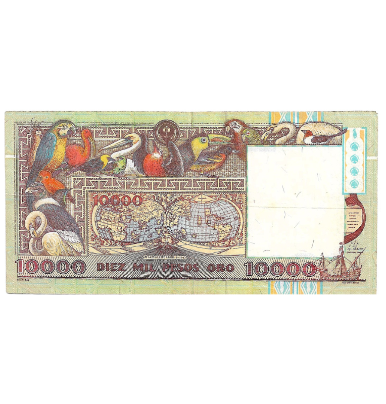 Colombia 10.000 Pesos Oro 1992 Embera. NO UNC. Pinholes