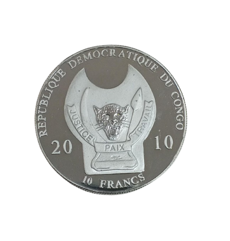 República Democrática del Congo 10 Francos, 2010 Guerreros del Mundo Mongolian