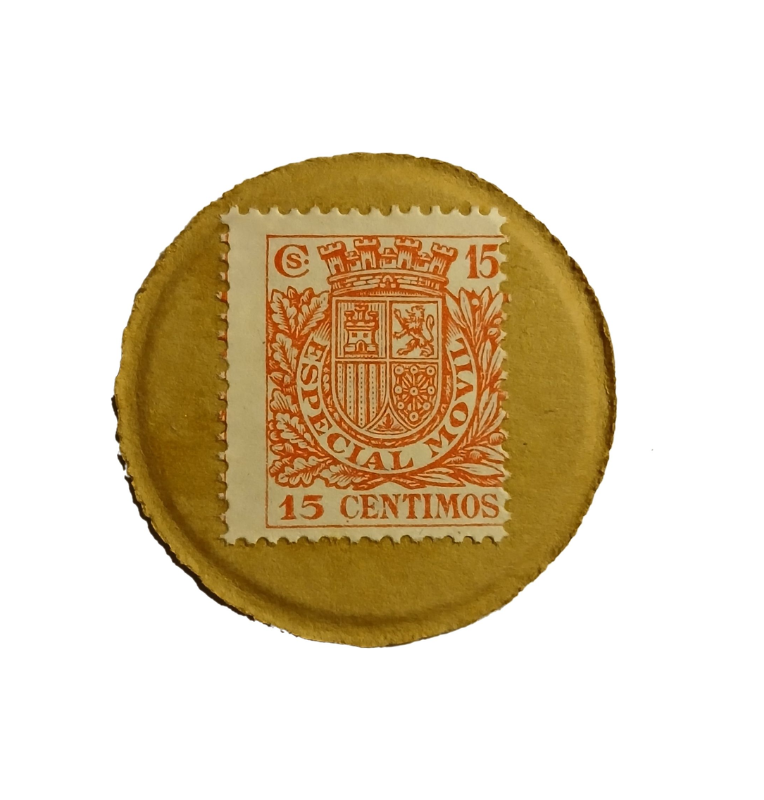 España 15 Centimos Monedas de emergencia de Cartón