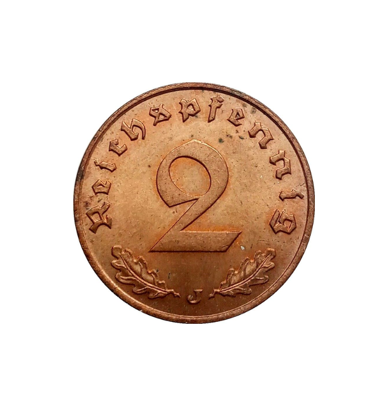 Alemania 2 Reichspfennig 1936-1938 KM 90. NO UNC