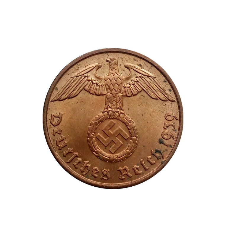 Alemania 2 Reichspfennig 1936-1938 KM 90. NO UNC
