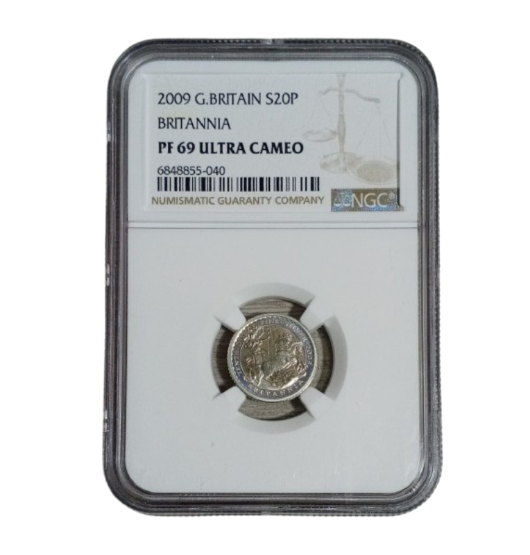 Reino Unido 20 Pence 2009 Certificada PF 69 Ultra Cameo