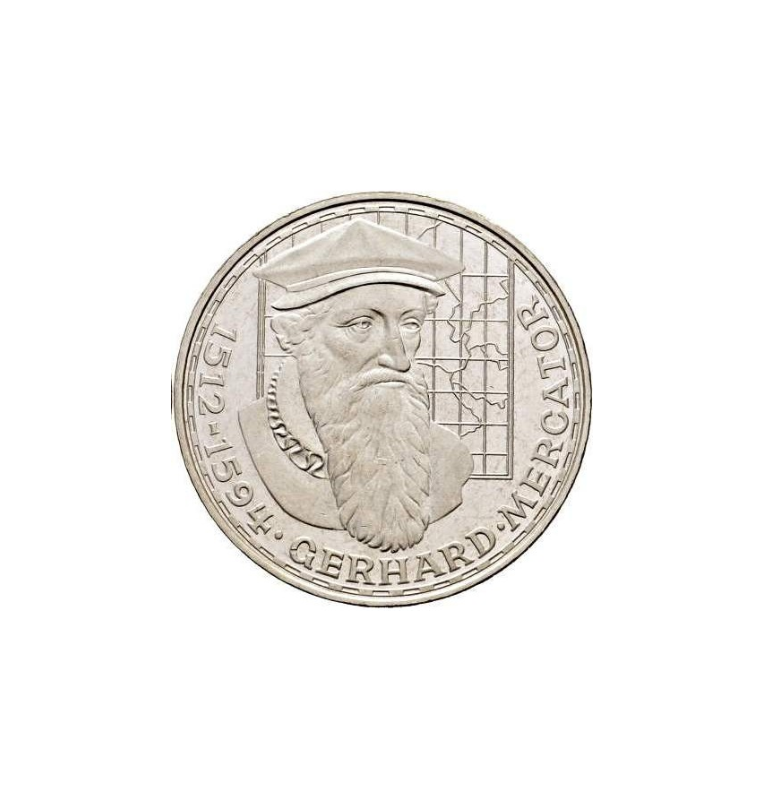Alemania  5 Marcos Año 1969 KM 126. 375º Aniversario - Muerte de Gerardus Mercator