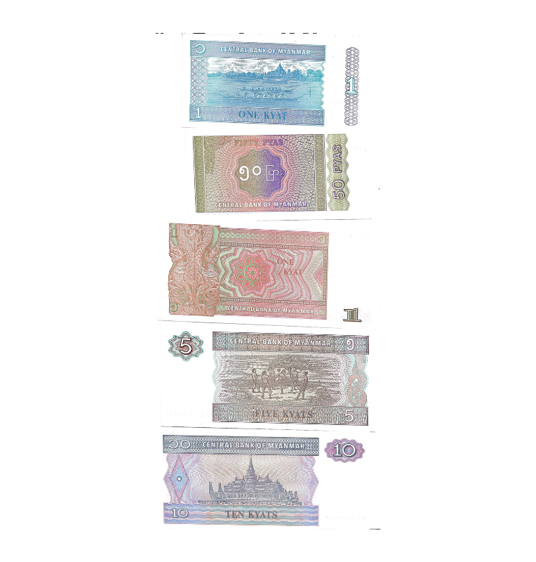 Birmania set de 5 billetes