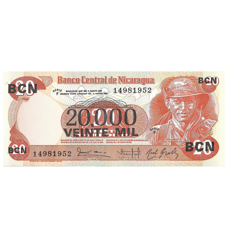 Nicaragua 20.000 Córdobas 1987 Pick 147