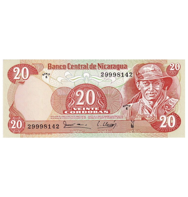 Nicaragua 20 Córdobas 1987 Pick 135