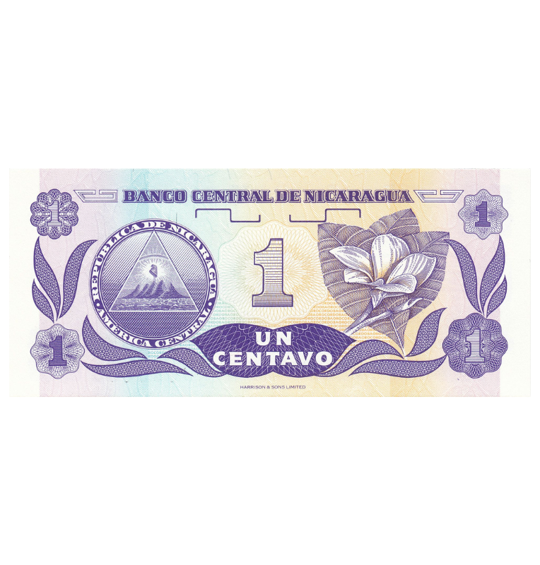 Nicaragua 1 Centavo de Cordoba 1991 ND Pick 167