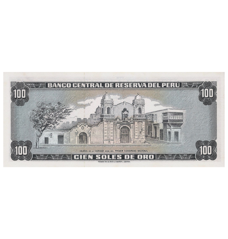 Perú 100 Soles de Oro 1970-1975 Pick 102c NO UNC