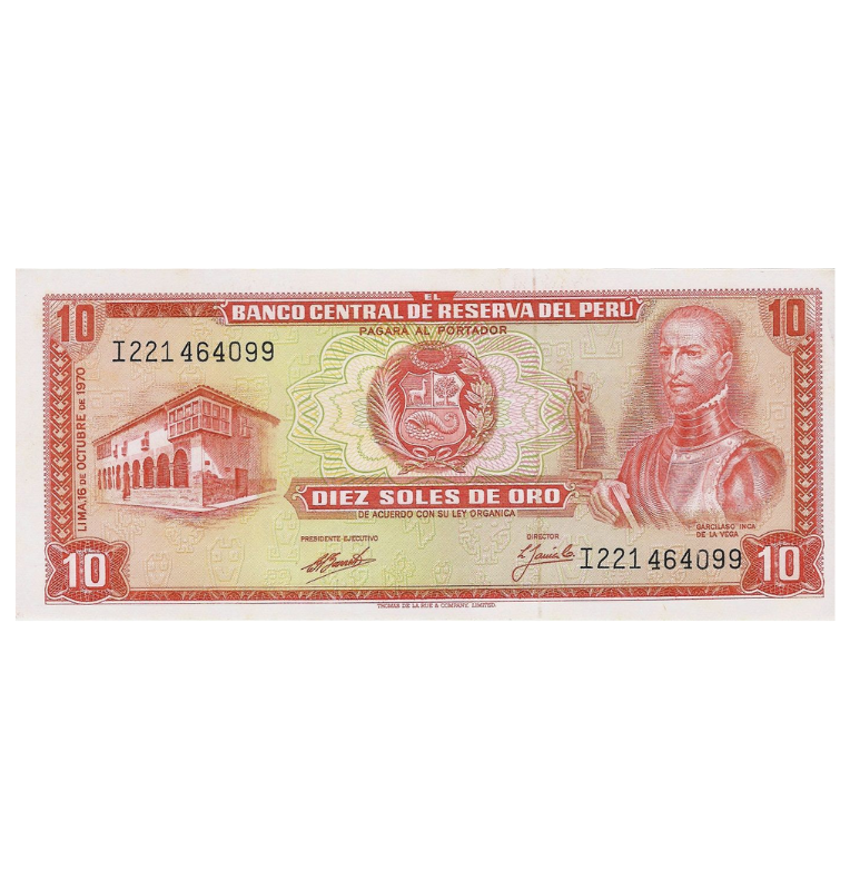 Perú 10 Soles de Oro 1969-1973 Pick 93 NO UNC