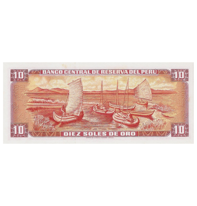 Perú 10 Soles de Oro 1969-1973 Pick 93 NO UNC