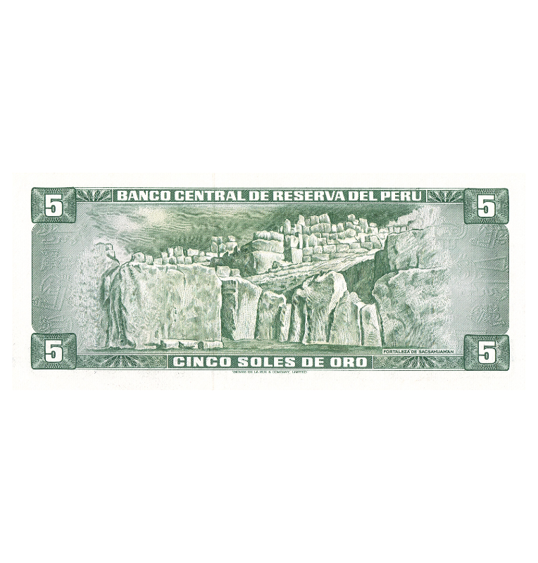 Perú 5 Soles de Oro 1970-1973 Pick 92 NO UNC