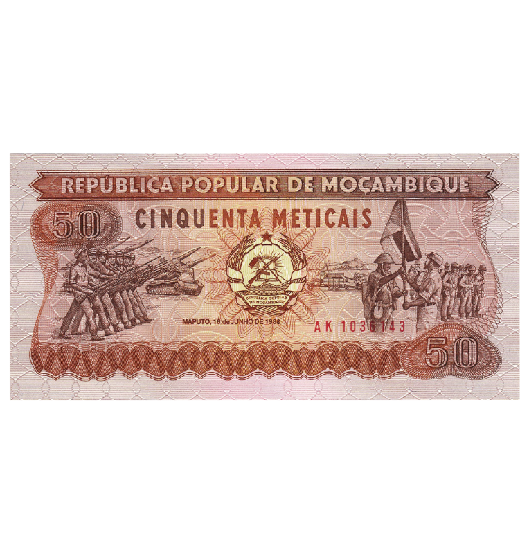 Mozambique 50 Meticales 1986 Pick 129b