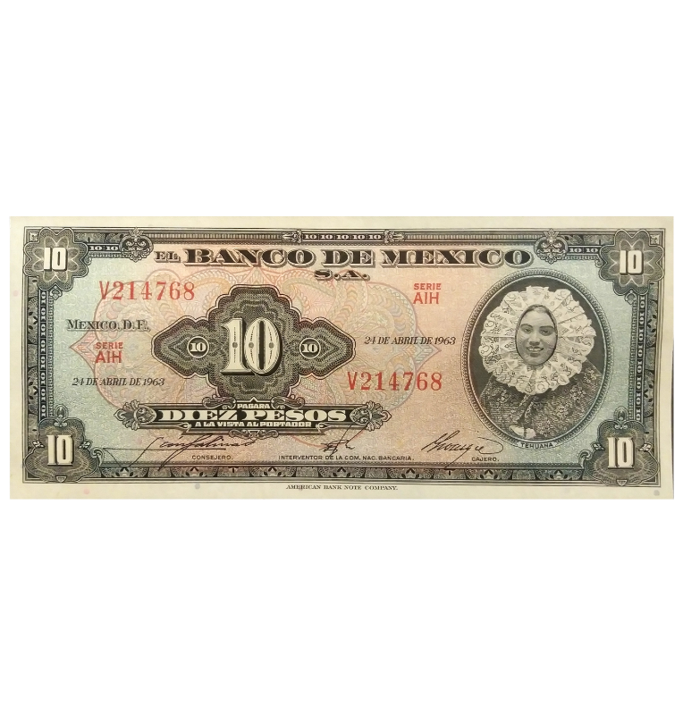 México 10 Pesos 1963 Pick 58