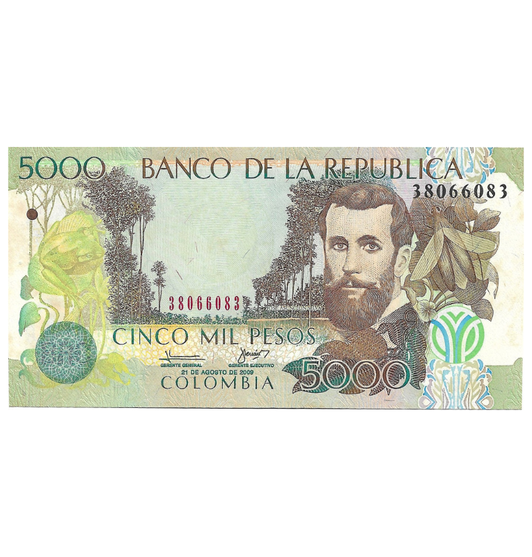 Colombia 5.000 Pesos 2009 Radar 38066083. Tiene manchas
