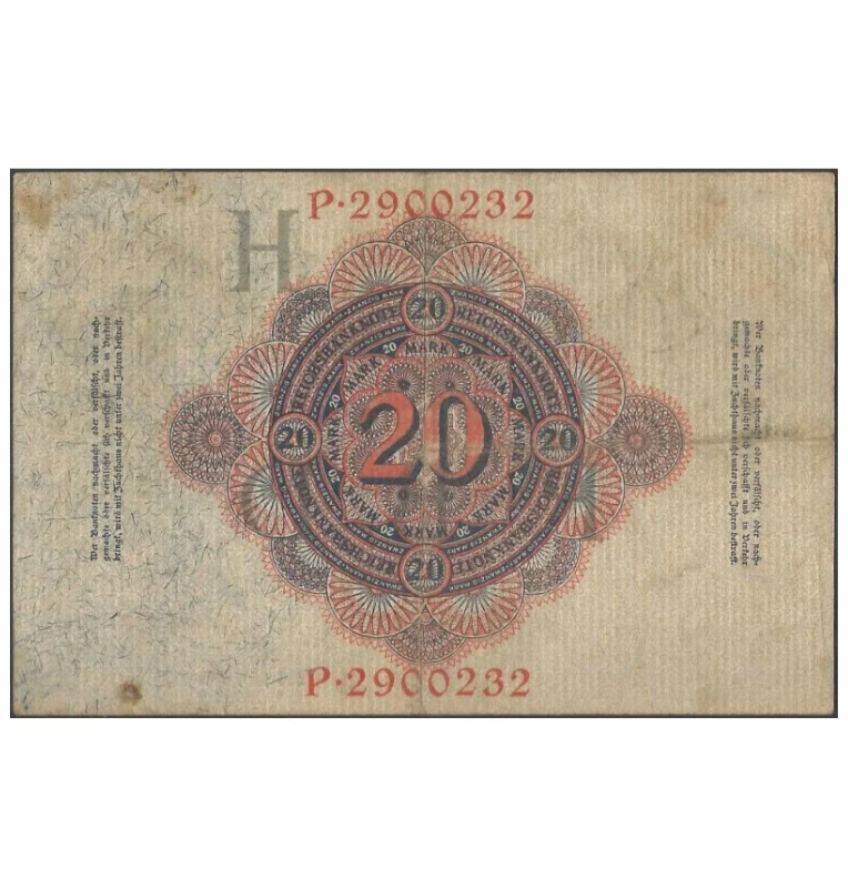 Alemania 20 Marcos 1908 - 1910 NO UNC