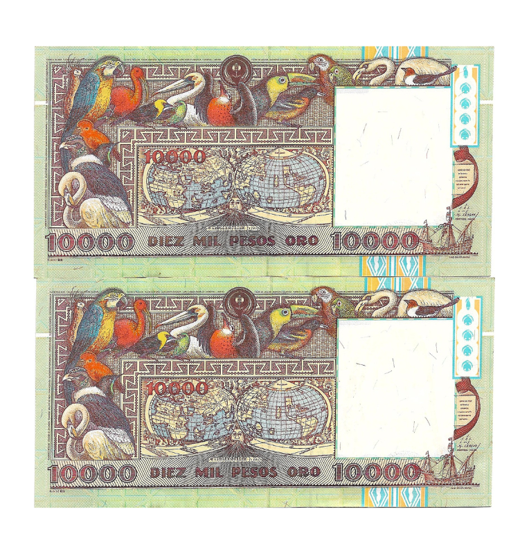 Colombia 10.000 Pesos Oro 1992 Embera. Pareja Consecutiva. (Estado 9.8)