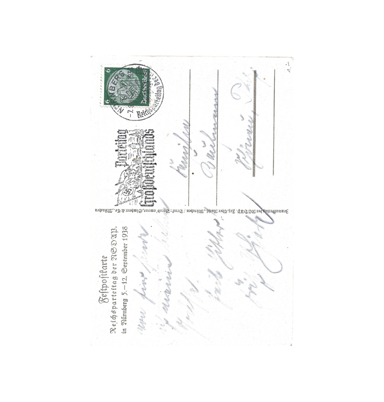 Postal Alemana Reichsparteitag 1938